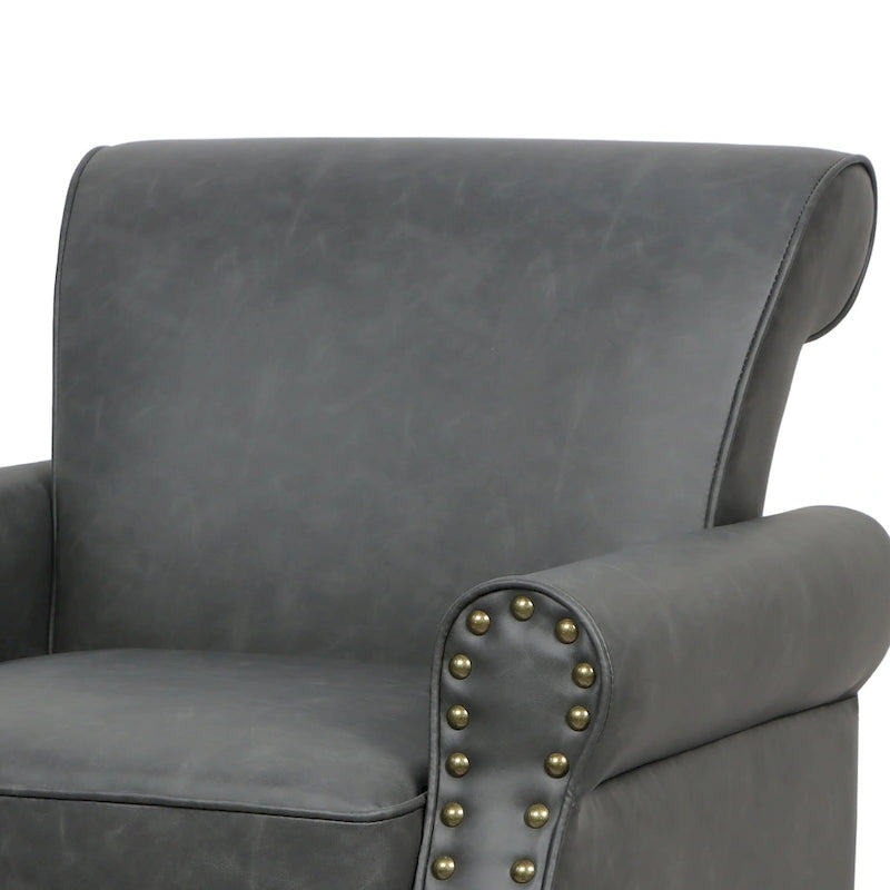 Poltrona accent in similpelle nera/marrone/grigia – Set da 2