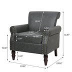 Poltrona accent in similpelle nera/marrone/grigia – Set da 2