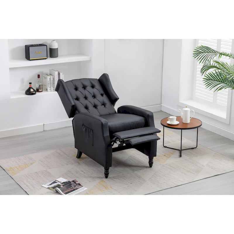 Poltrona d'accento imbottita – Nera / Blu scuro / Beige / Cammello, Stile Mid-Century, 1 posto
