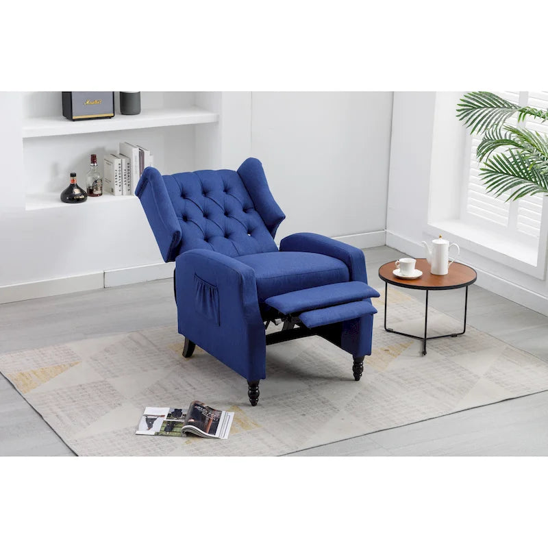Poltrona d'accento imbottita – Nera / Blu scuro / Beige / Cammello, Stile Mid-Century, 1 posto