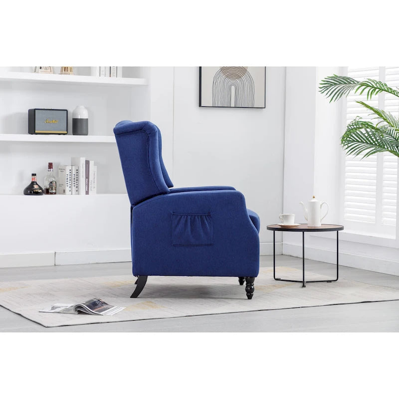 Poltrona d'accento imbottita – Nera / Blu scuro / Beige / Cammello, Stile Mid-Century, 1 posto