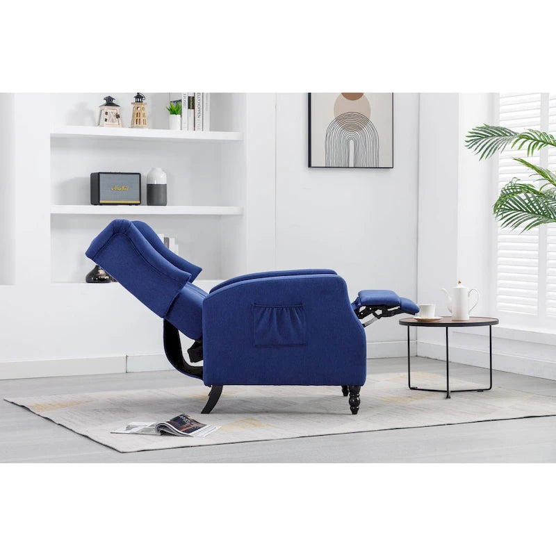 Poltrona d'accento imbottita – Nera / Blu scuro / Beige / Cammello, Stile Mid-Century, 1 posto