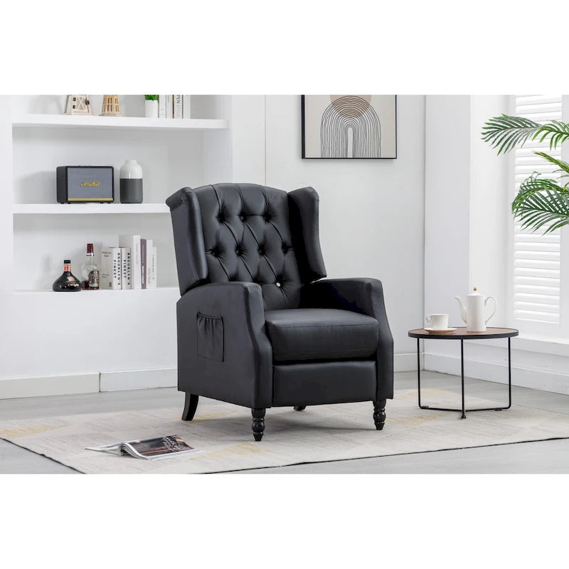 Poltrona d'accento imbottita – Nera / Blu scuro / Beige / Cammello, Stile Mid-Century, 1 posto
