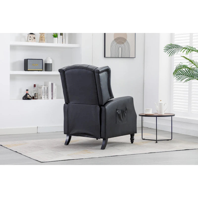 Poltrona d'accento imbottita – Nera / Blu scuro / Beige / Cammello, Stile Mid-Century, 1 posto