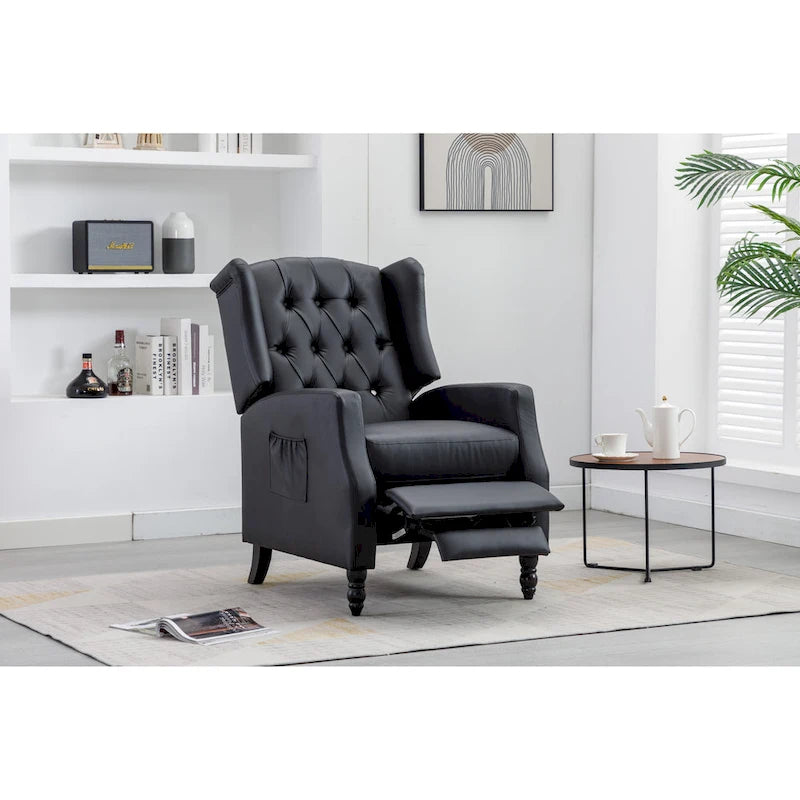 Poltrona d'accento imbottita – Nera / Blu scuro / Beige / Cammello, Stile Mid-Century, 1 posto