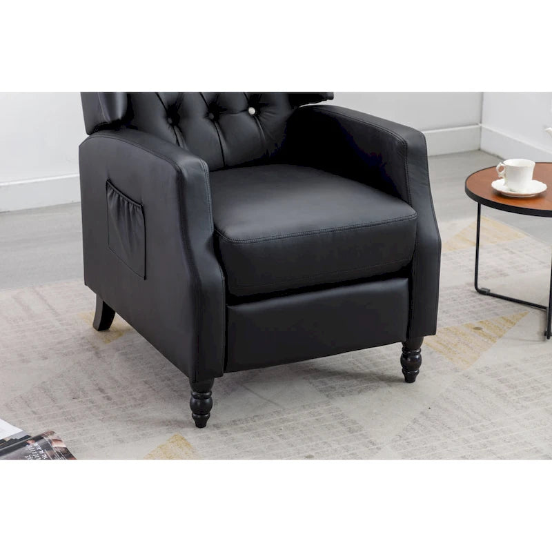 Poltrona d'accento imbottita – Nera / Blu scuro / Beige / Cammello, Stile Mid-Century, 1 posto