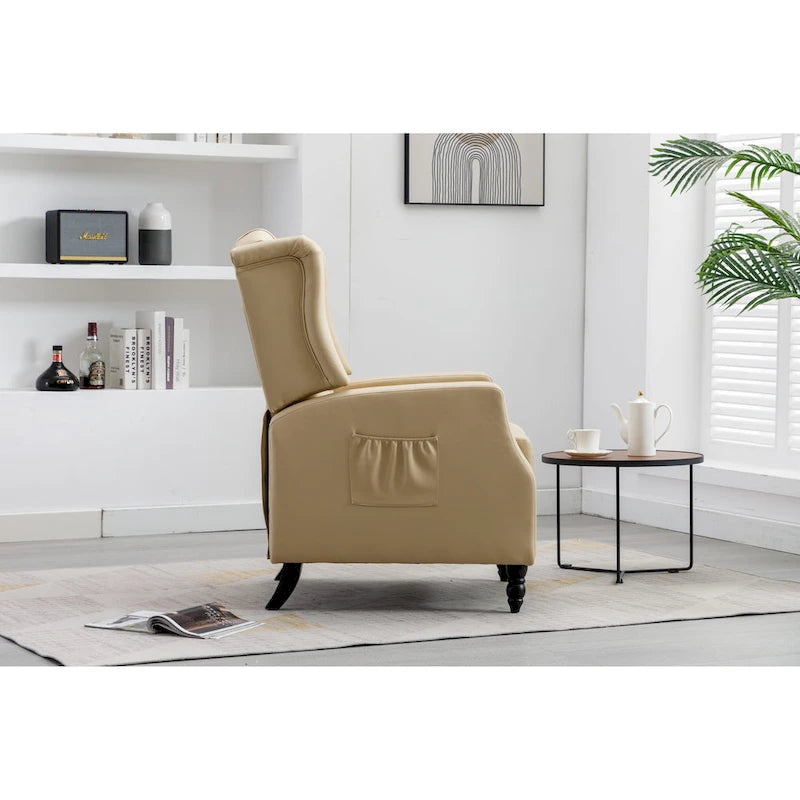 Poltrona d'accento imbottita – Nera / Blu scuro / Beige / Cammello, Stile Mid-Century, 1 posto
