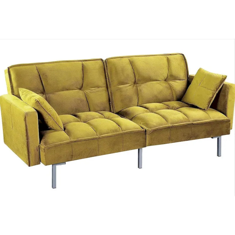 Divano letto convertibile in velluto – trapuntato, 2 posti