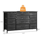 Comodino con 10 cassetti e supporto TV – Grigio scuro / Rosa / Nero / Marrone / Salice nero