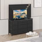 Comodino con 10 cassetti e supporto TV – Grigio scuro / Rosa / Nero / Marrone / Salice nero