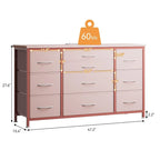 Comodino con 10 cassetti e supporto TV – Grigio scuro / Rosa / Nero / Marrone / Salice nero