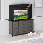 Comodino con 10 cassetti e supporto TV – Grigio scuro / Rosa / Nero / Marrone / Salice nero