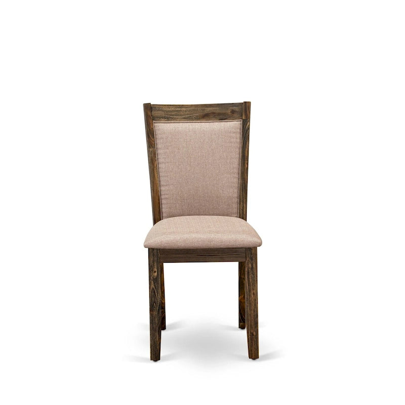 Set da pranzo rettangolare – Piano in cemento, color Jacobean invecchiato, sedie color cachi scuro, 5/6/7/9 pezzi