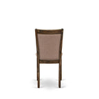Set da pranzo rettangolare – Piano in cemento, color Jacobean invecchiato, sedie color cachi scuro, 5/6/7/9 pezzi