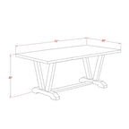 Set da pranzo rettangolare – Piano in cemento, color Jacobean invecchiato, sedie color cachi scuro, 5/6/7/9 pezzi