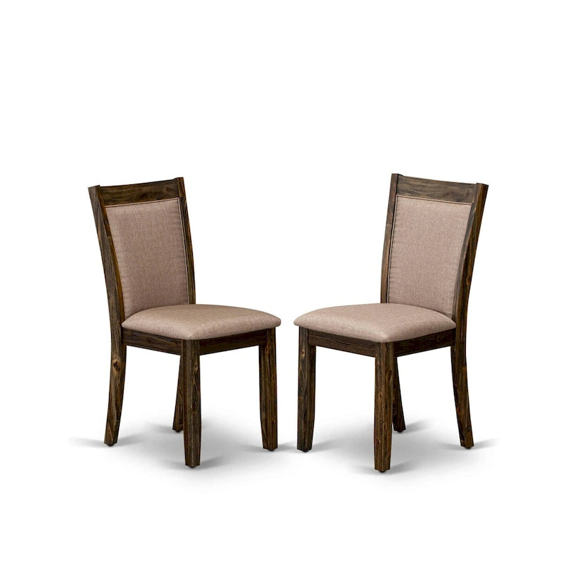 Set da pranzo rettangolare – Piano in cemento, color Jacobean invecchiato, sedie color cachi scuro, 5/6/7/9 pezzi