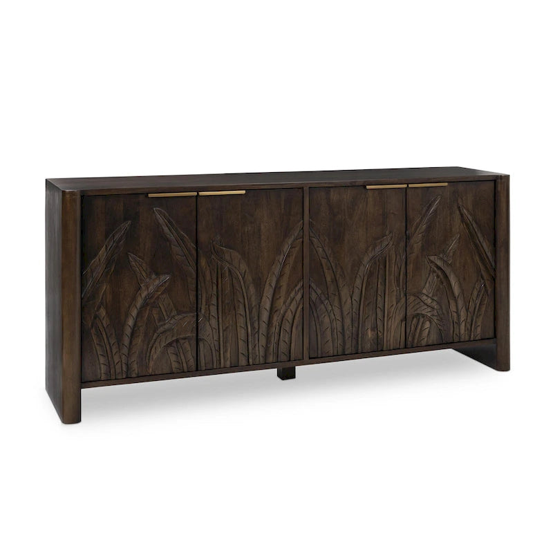 Credenza 4 ante White Wash, Legno massello di mango
