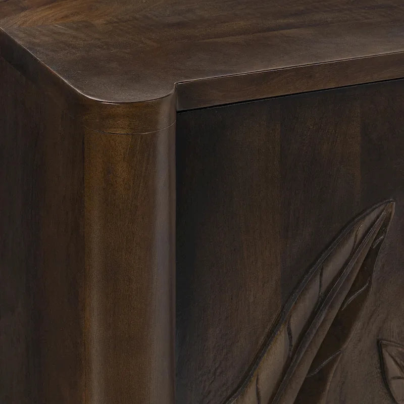 Credenza 4 ante White Wash, Legno massello di mango