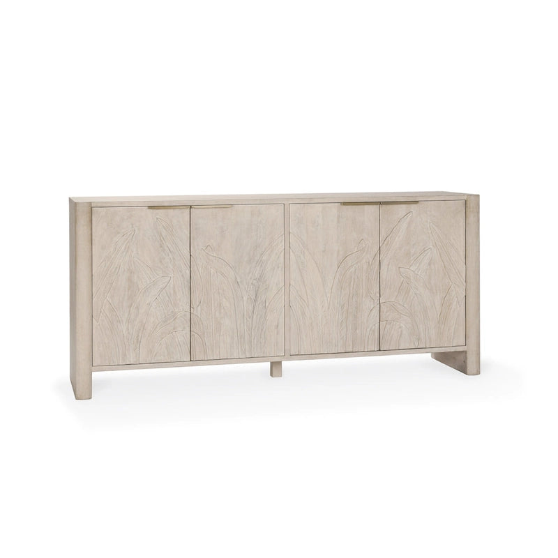 Credenza 4 ante White Wash, Legno massello di mango