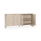 Credenza 4 ante White Wash, Legno massello di mango