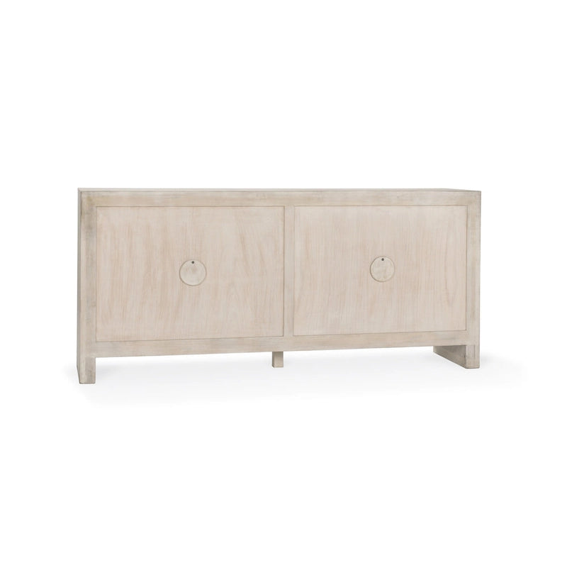 Credenza 4 ante White Wash, Legno massello di mango