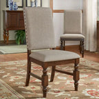 Sedia da pranzo imbottita con borchie, Beige/Marrone/Grigio scuro/Grigio, Set da 2