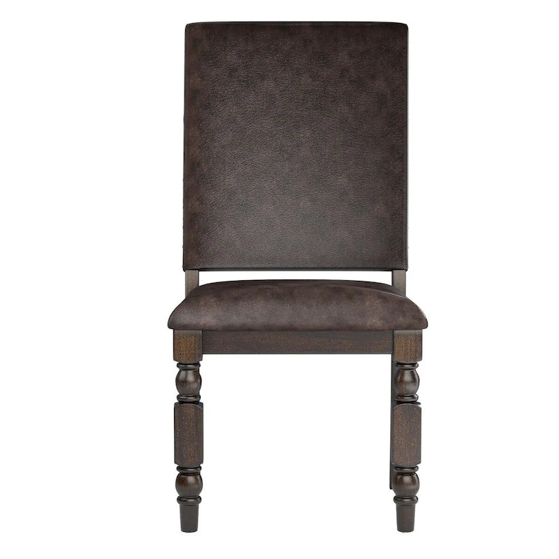 Sedia da pranzo imbottita con borchie, Beige/Marrone/Grigio scuro/Grigio, Set da 2