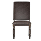 Sedia da pranzo imbottita con borchie, Beige/Marrone/Grigio scuro/Grigio, Set da 2