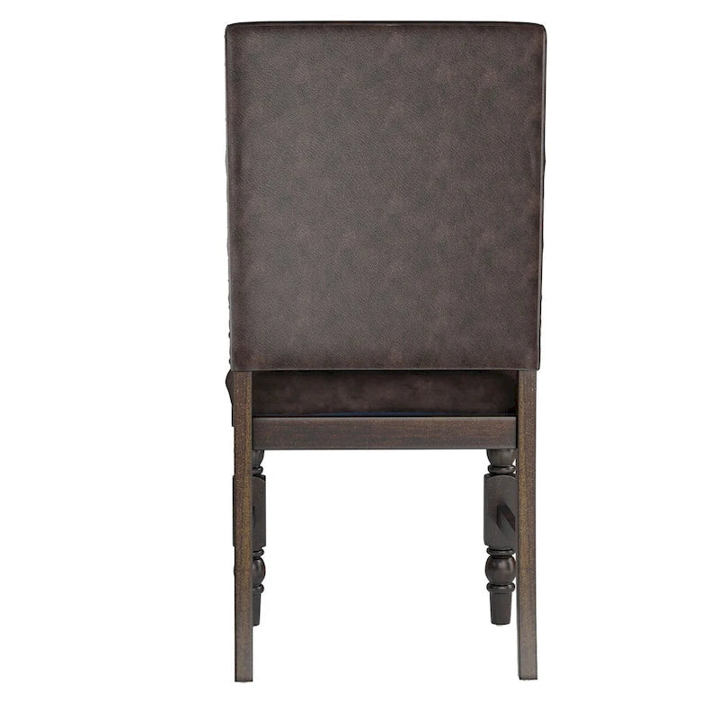 Sedia da pranzo imbottita con borchie, Beige/Marrone/Grigio scuro/Grigio, Set da 2