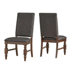 Sedia da pranzo imbottita con borchie, Beige/Marrone/Grigio scuro/Grigio, Set da 2