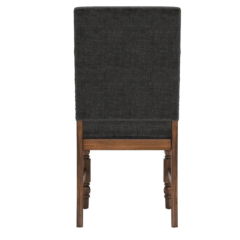 Sedia da pranzo imbottita con borchie, Beige/Marrone/Grigio scuro/Grigio, Set da 2