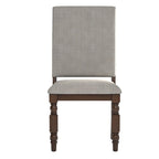 Sedia da pranzo imbottita con borchie, Beige/Marrone/Grigio scuro/Grigio, Set da 2