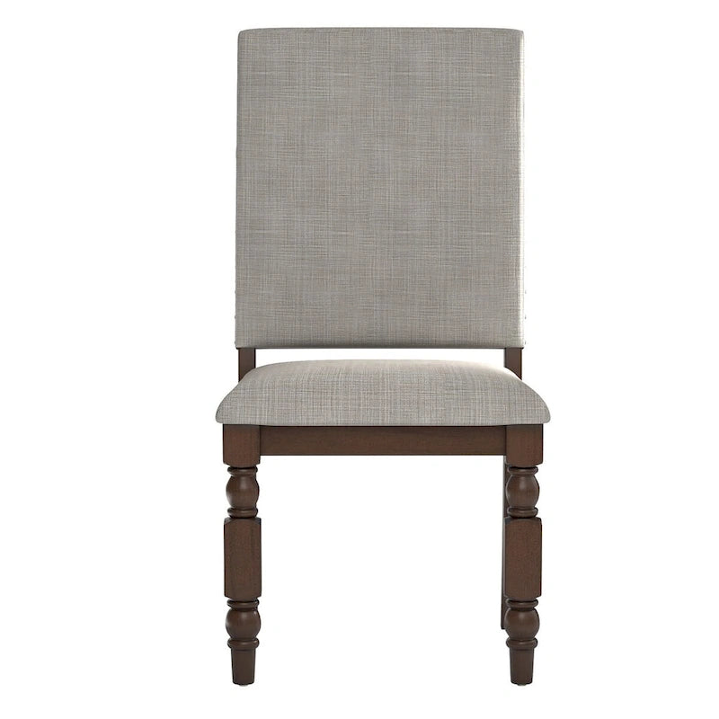 Sedia da pranzo imbottita con borchie, Beige/Marrone/Grigio scuro/Grigio, Set da 2