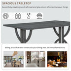 Set da pranzo rettangolare retrò – Noce/Grigio, 6 persone (tavolo + 4 sedie + panca)