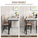 Set da pranzo di metà secolo per 4 persone in marmo bianco/color sabbia – Tavolo e 4 sedie