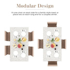 Set da pranzo di metà secolo per 4 persone in marmo bianco/color sabbia – Tavolo e 4 sedie