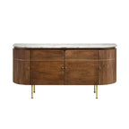 Credenza da pranzo 4 ante con piano in marmo Bianco e Naturale