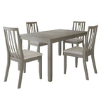 Set da pranzo 5 pezzi, bianco / grigio / marrone / nero, 4 posti a sedere