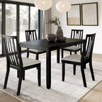 Set da pranzo 5 pezzi, bianco / grigio / marrone / nero, 4 posti a sedere