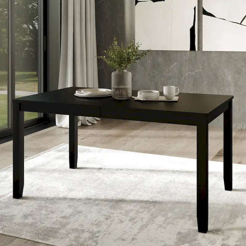 Set da pranzo 5 pezzi, bianco / grigio / marrone / nero, 4 posti a sedere
