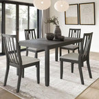 Set da pranzo 5 pezzi, bianco / grigio / marrone / nero, 4 posti a sedere