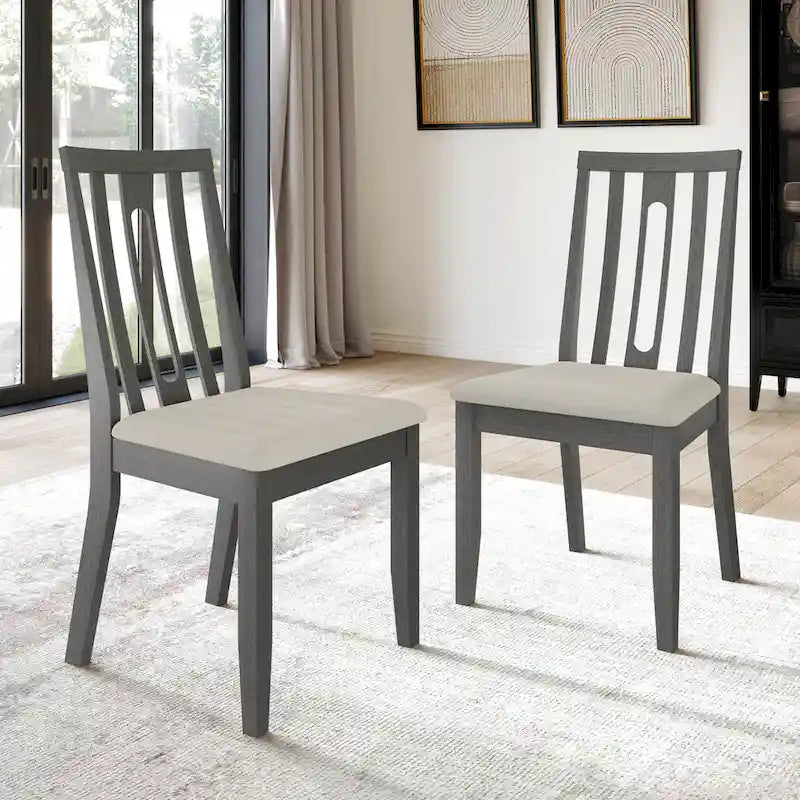 Set da pranzo 5 pezzi, bianco / grigio / marrone / nero, 4 posti a sedere