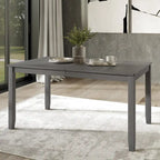 Set da pranzo 5 pezzi, bianco / grigio / marrone / nero, 4 posti a sedere