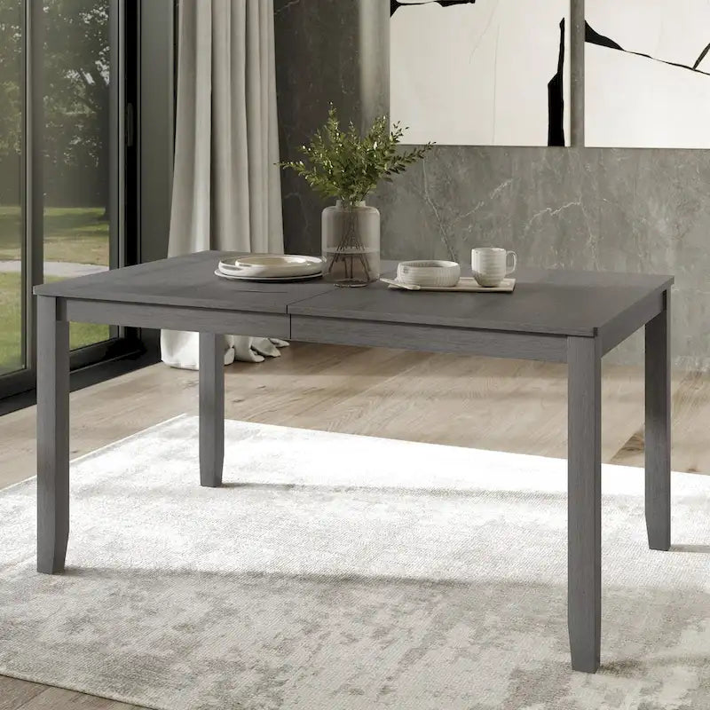 Set da pranzo 5 pezzi, bianco / grigio / marrone / nero, 4 posti a sedere