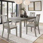 Set da pranzo 5 pezzi, bianco / grigio / marrone / nero, 4 posti a sedere