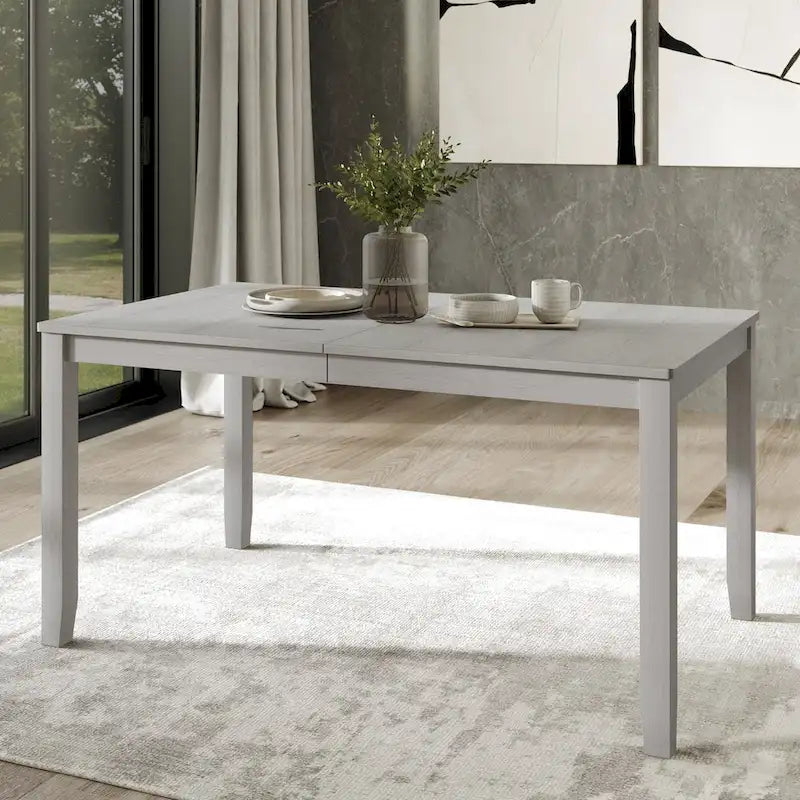 Set da pranzo 5 pezzi, bianco / grigio / marrone / nero, 4 posti a sedere