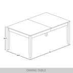 Set da pranzo 5 pezzi, bianco / grigio / marrone / nero, 4 posti a sedere