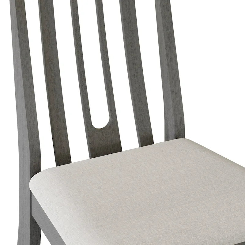 Set da pranzo 5 pezzi, bianco / grigio / marrone / nero, 4 posti a sedere