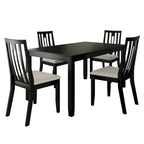 Set da pranzo 5 pezzi, bianco / grigio / marrone / nero, 4 posti a sedere