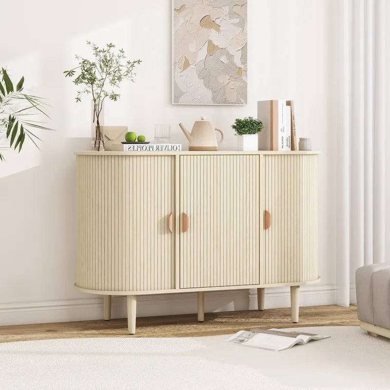 Mobile contenitore scorrevole a 3 ante – Naturale / Nero
